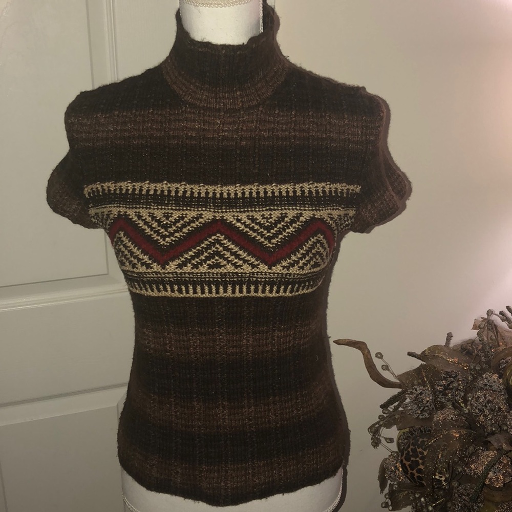 Ralph Lauren Sport S/S Brown T-neck Sweater